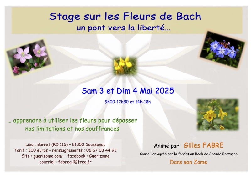 Stage Fleurs de Bach du 3 et 4 mai 2025